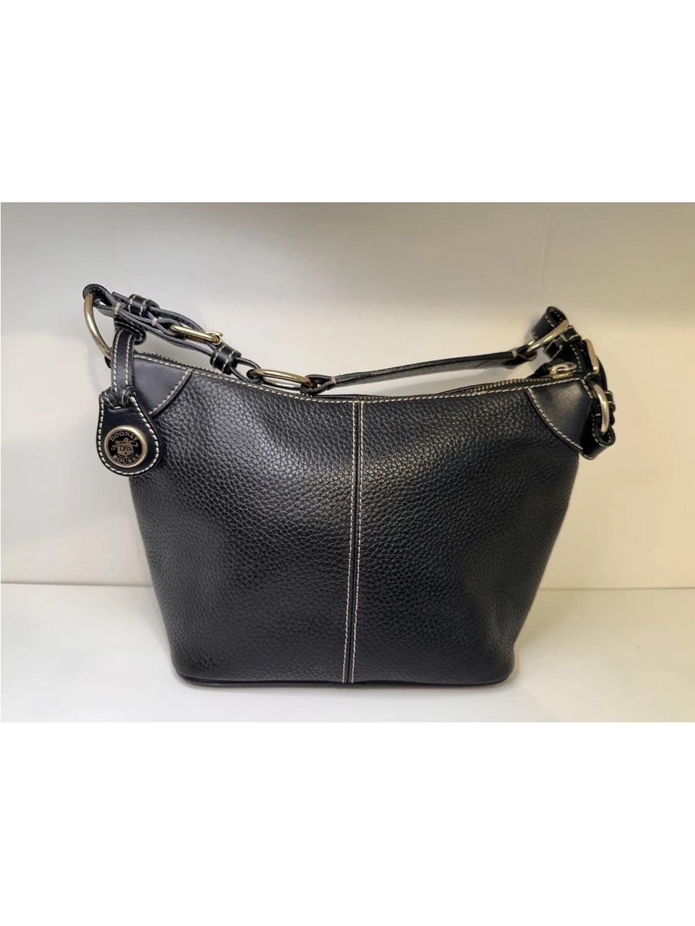 Dooney & Bourke Classic  Black Pebbled Leather Shoulder Bag